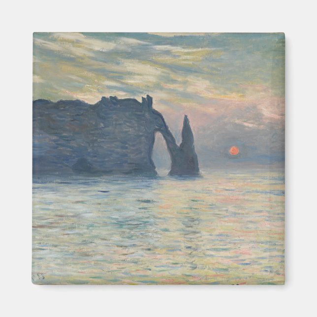 Claude Monet - The Cliff, Étretat, Sunset Magnet (Vorne)