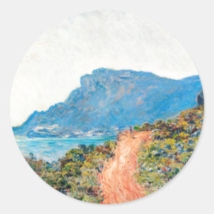 Claude Monet The Corniche bei Monaco Runder Aufkleber