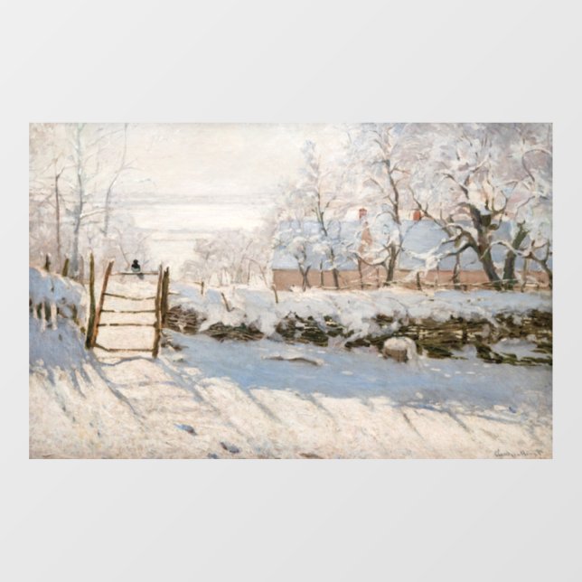 Claude Monet - The Magpie Fensteraufkleber (Blatt)