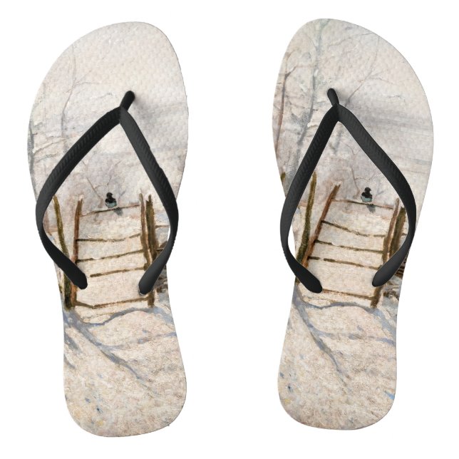 Claude Monet - The Magpie Flip Flops (Fußbett)