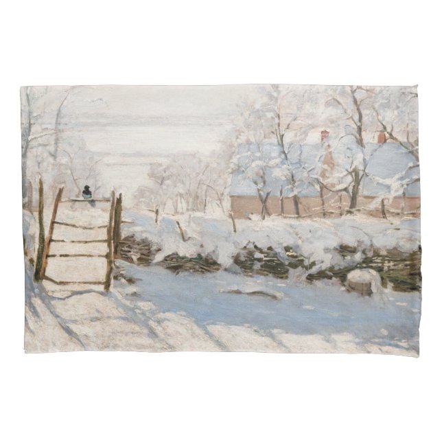 Claude Monet - The Magpie Kissenbezug (Vorderseite)