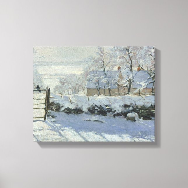 Claude Monet - The Magpie Leinwanddruck (Vorderseite)