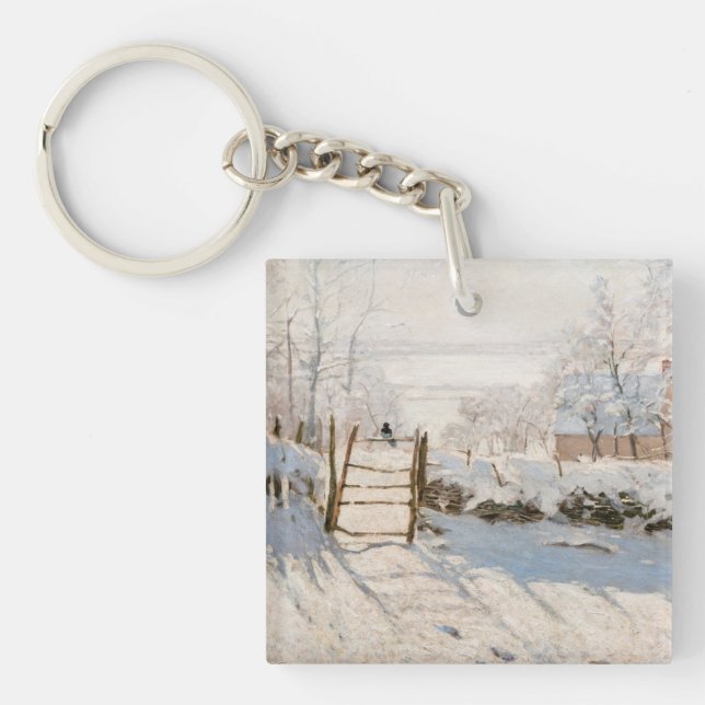 Claude Monet - The Magpie Schlüsselanhänger (Vorderseite)