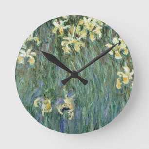 Claude Monet The Yellow Irises Runde Wanduhr