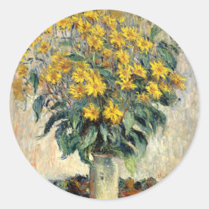 Claude Monet Topinamburblüten 1880 Runder Aufkleber