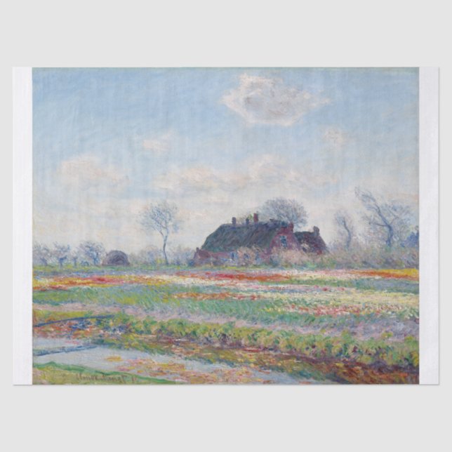 Claude Monet | Tulip Fields at Sassenheim (1886) Seidenpapier (Vorderseite)
