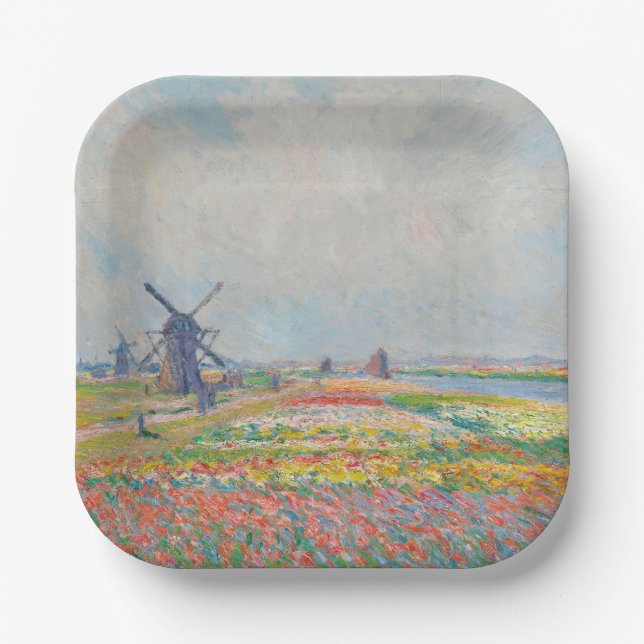 Claude Monet - Tulip Fields bei Den Haag Pappteller (Vorderseite)