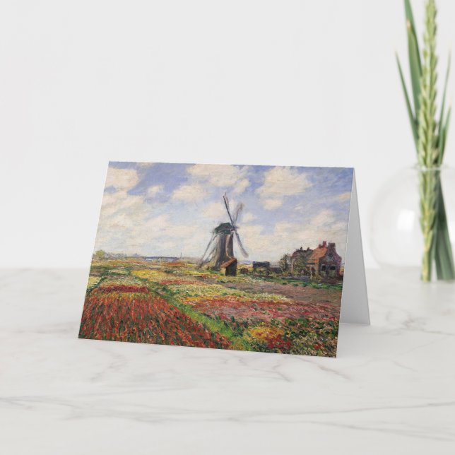 Claude Monet | Tulip Fields Rijnsburg Windmill Karte (Vorderseite)