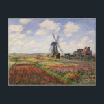 Claude Monet | Tulip Fields Rijnsburg Windmill Postkarte<br><div class="desc">Tulip Fields mit der Windmühle Rijnsburg,  1886 | von Claude Monet | Art Location: Museo d'Orsay,  Paris,  Frankreich | Französische Künstler | Image Collection number: XIR37019</div>