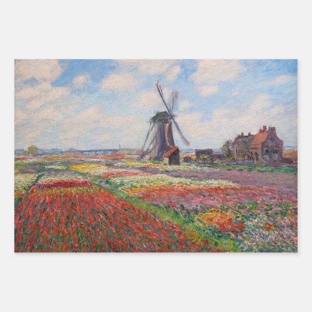 Claude Monet - Tulpenfeld in Holland Geschenkpapier Set (Vorderseite)