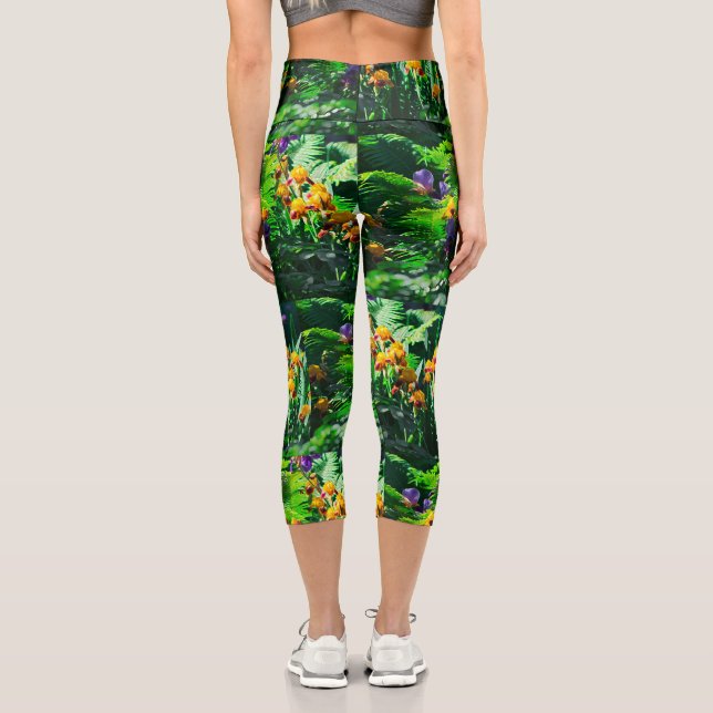 Claude Monet Typ Stilgarten Iris Capri Leggings (Rückseite)