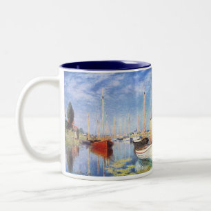 Claude Monet: Vergnügungsboote in Argenteuil Zweifarbige Tasse