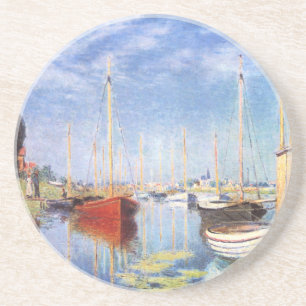 Claude Monet: Vergnügungsdampfer in Argenteuil Sandstein Untersetzer