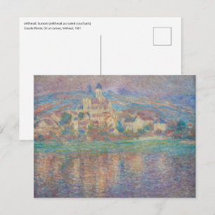 Claude Monet - Vetheuil, Sonnenuntergang Postkarte