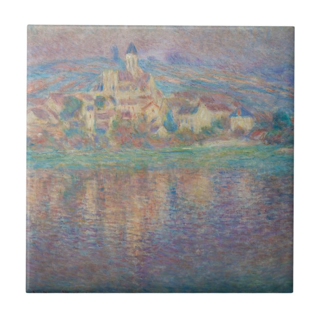 Claude Monet - Vetheuil, Sunset Fliese (Vorderseite)
