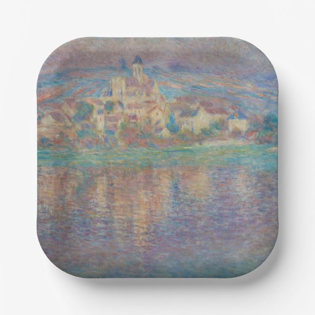 Claude Monet - Vetheuil, Sunset Pappteller (Vorderseite)