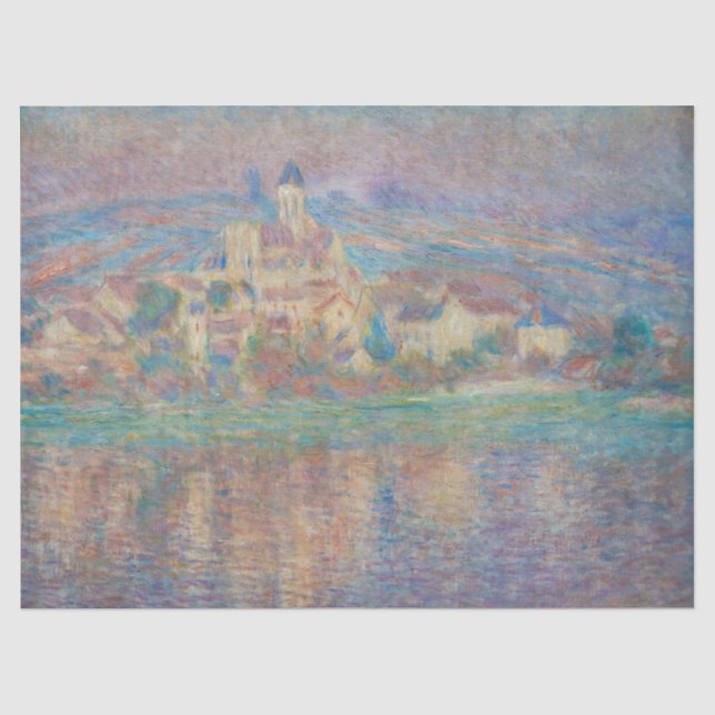 Claude Monet - Vetheuil, Sunset Seidenpapier (Vorderseite)