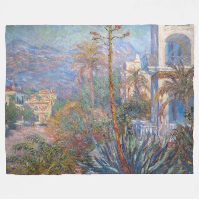 Claude Monet - Villas in Bordighera Fleecedecke (Vorderseite (Horizontal))