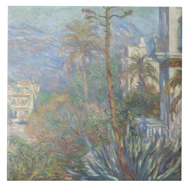 Claude Monet - Villas in Bordighera Fliese (Vorderseite)