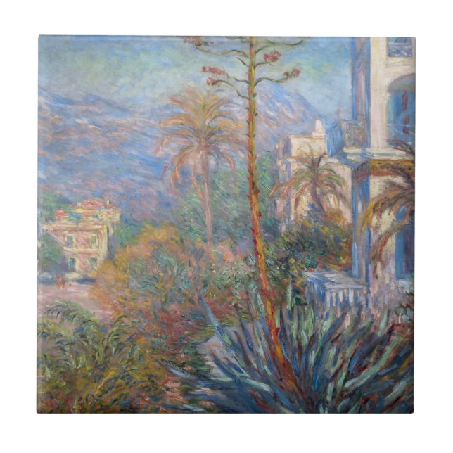 Claude Monet - Villas in Bordighera Fliese (Vorderseite)