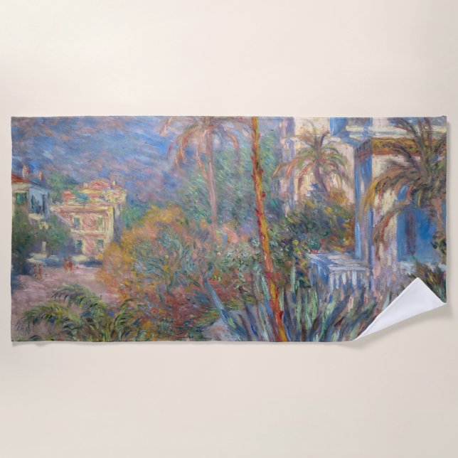 Claude Monet - Villas in Bordighera Strandtuch (Vorderseite)
