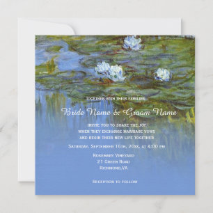 Claude Monet Vintage Seerosen Hochzeit Einladung
