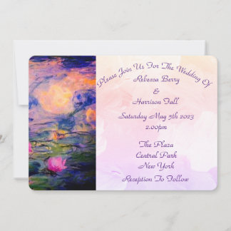 Claude Monet Vintage Seerosen Hochzeit Einladung