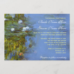 Claude Monet Vintage Seerosen Hochzeit Einladung