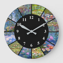 Claude Monet Wall Clock Water Lilies Gemälde Große Wanduhr