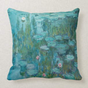 Claude Monet, Wasser-Lilien, 1915, Aqua-Blau Kissen