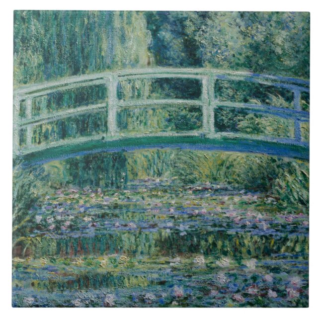 Claude Monet - Wasser-Lilien und japanische Brücke Fliese (Vorderseite)