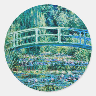 Claude Monet - Wasserläufer und Japanische Brück Runder Aufkleber
