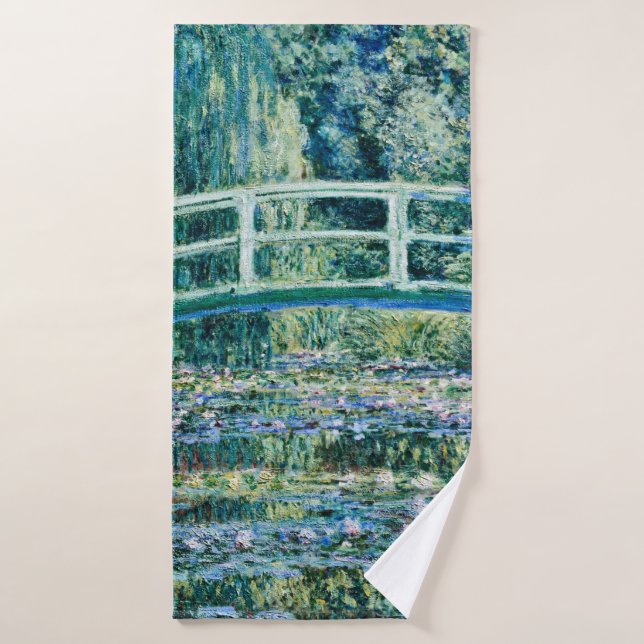 Claude Monet - Wasserläufer und Japanische Brücke Badehandtuch (Badehandtuch)
