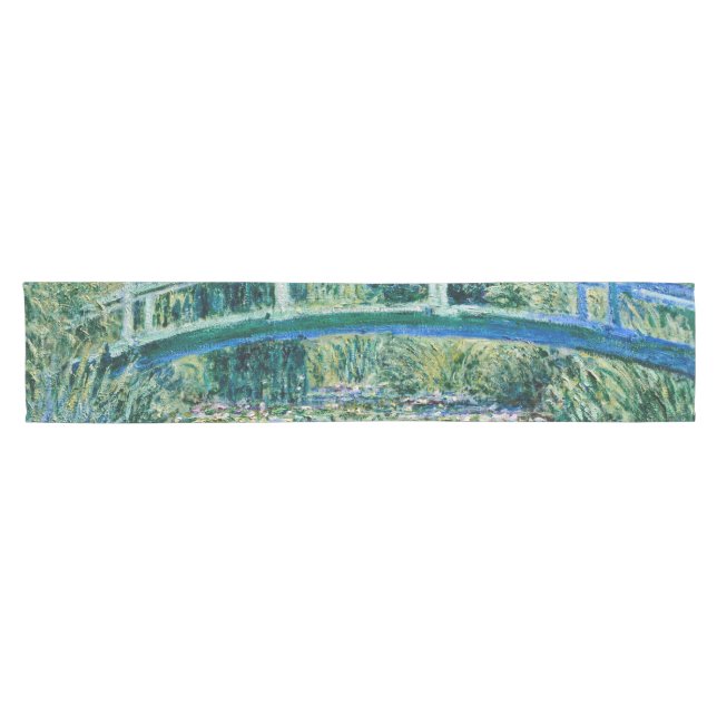 Claude Monet - Wasserläufer und Japanische Brücke Kurzer Tischläufer (Horizontal)