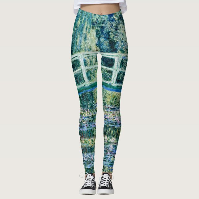 Claude Monet - Wasserläufer und Japanische Brücke Leggings (Vorderseite)