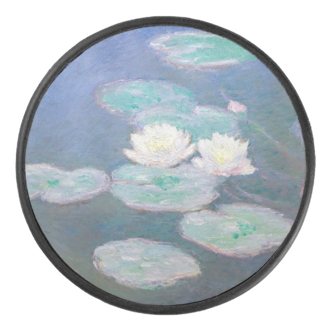 Claude Monet - Wasserlilien, Abend-Effekt Eishockey Puck (Vorderseite)