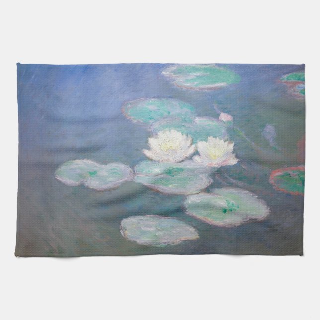 Claude Monet - Wasserlilien, Abend-Effekt Geschirrtuch (Horizontal)