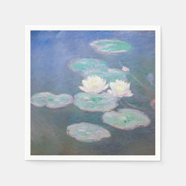 Claude Monet - Wasserlilien, Abend-Effekt Serviette (Vorderseite)
