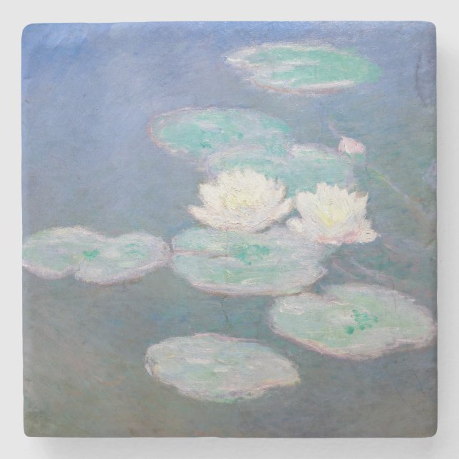 Claude Monet - Wasserlilien, Abend-Effekt Steinuntersetzer (Vorderseite)