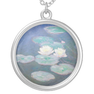 Claude Monet - Wasserlilien, Abend-Effekt Versilberte Kette