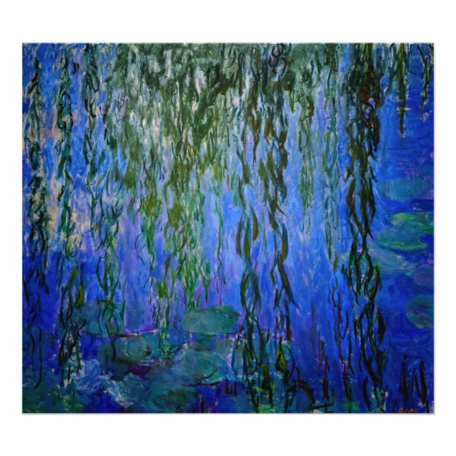 Claude Monet - Wasserlilien mit weinender Weide Fotodruck (Vorne)