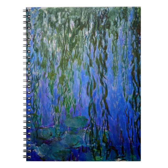 Claude Monet - Wasserlilien mit weinender Weide Notizblock (Vorderseite)