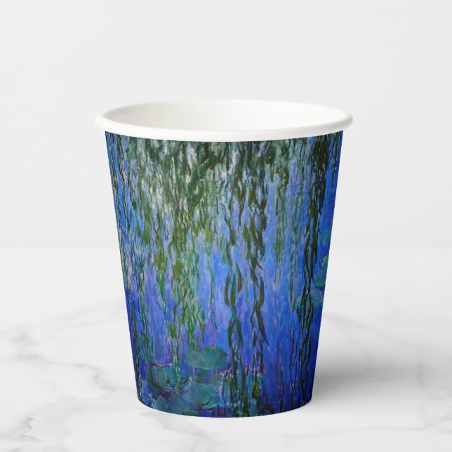Claude Monet - Wasserlilien mit weinender Weide Pappbecher (Vorderseite)