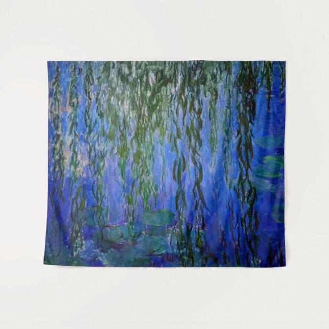 Claude Monet - Wasserlilien mit weinender Weide Wandteppich (Vorderseite (Horizontal))