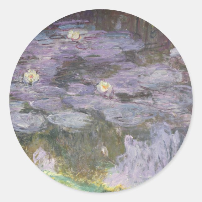 Claude Monet | WASSERLILIEN Runder Aufkleber (Vorderseite)