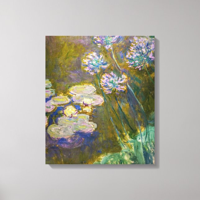 Claude Monet - Wasserlilien und Agapanthus Leinwanddruck (Vorderseite)
