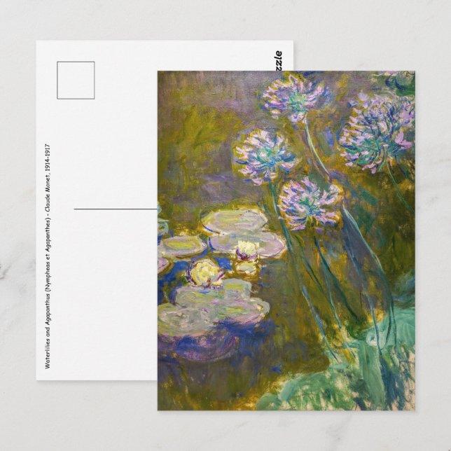 Claude Monet - Wasserlilien und Agapanthus Postkarte (Vorne/Hinten)