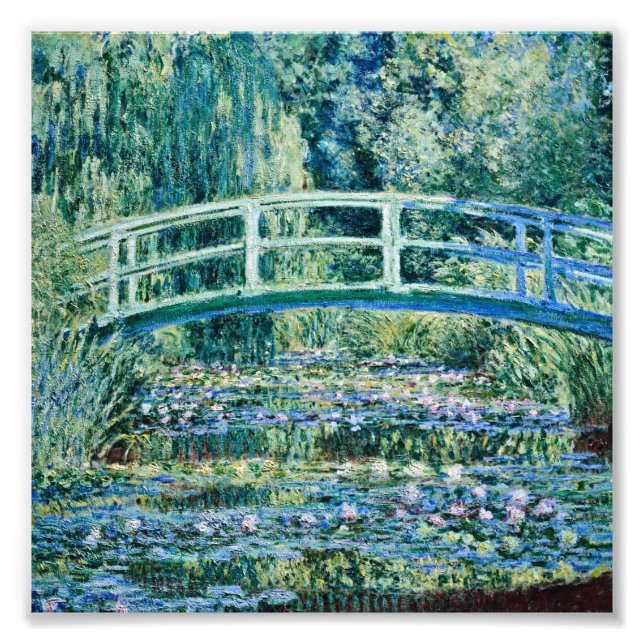 Claude Monet - Wasserlilien und japanische Brücke Fotodruck (Vorne)