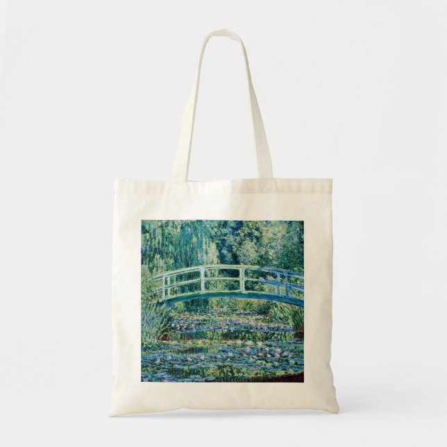 Claude Monet - Wasserlilien und japanische Brücke Tragetasche (Vorne)