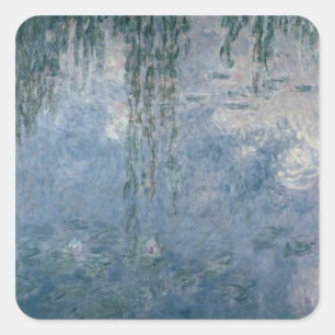 Claude Monet   Wasserlilien: Weeping Willows, 1914 Quadratischer Aufkleber
